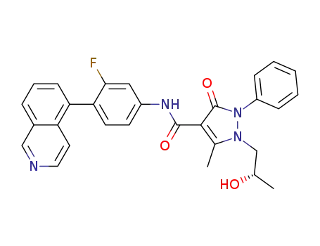 N-(3-fluoro-4-(isoquinolin-5-yl)phenyl)-1-((S)-2-hydroxypropyl)-5-methyl-3-oxo-2-phenyl-2,3-dihydro-1H-pyrazole-4-carboxamide