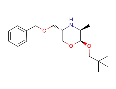 Molecular Structure of 883442-61-3 (Morpholine,
2-(2,2-dimethylpropoxy)-3-methyl-5-[(phenylmethoxy)methyl]-,
(2S,3S,5S)-)
