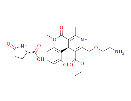 Molecular Structure of 851447-24-0 ((S)-(-)-amlodipine pidolate salt)