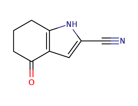Molecular Structure of 161468-22-0 (2-cyano-1,5,6,7-tetrahydro-4H-indol-4-one)