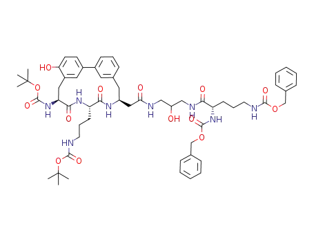 benzyl [(1S)-4-{[(benzyloxy)carbonyl]amino}-1-({[3-({[(8S,11S,14S)-14-[(tert-butoxycarbonyl)amino]-11-{3-[(tert-butoxycarbonyl)amino]propyl}-17-hydroxy-10,13-dioxo-9,12-diazatricyclo[14.3.1.12,6]henicosa-1<sup>(20)</sup>,2<sup>(21)</sup>,3,5,16,18-hexaen-8-yl]acetyl}amino)-2-hydroxypropyl]amino}carbonyl)butyl]carbamate