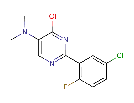 Molecular Structure of 674793-70-5 (4(1H)-Pyrimidinone, 2-(5-chloro-2-fluorophenyl)-5-(dimethylamino)-)