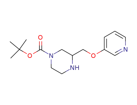 Molecular Structure of 960535-17-5 (tert-butyl 3-((pyridin-3-yloxy)methyl)piperazine-1-carboxylate)