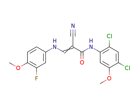 2-Propenamide,
2-cyano-N-(2,4-dichloro-5-methoxyphenyl)-3-[(3-fluoro-4-methoxyphenyl
)amino]-