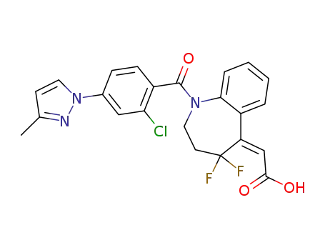 (2Z)-{1-[2-chloro-4-(3-methyl-1H-pyrazol-1-yl)benzoyl]-4,4-difluoro-1,2,3,4-tetrahydro-5H-1-benzazepin-5-ylidene}acetic acid