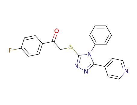 Molecular Structure of 325694-00-6 (1-(4-fluorophenyl)-2-[(4-phenyl-5-pyridin-4-yl-4H-1,2,4-triazol-3-yl)thio]ethanone)