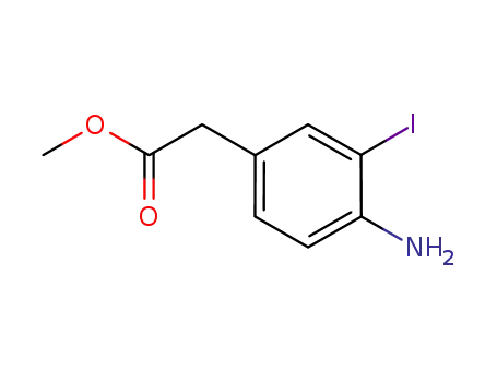 Molecular Structure of 374933-81-0 (Methyl 2-(4-aMino-3-iodophenyl)acetate)