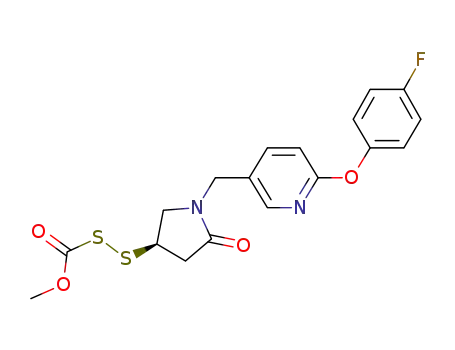 2-(4-fluorophenoxy)-5-(((4R)-4-((methoxycarbonyl)dithio)-2-oxo-1-pyrrolidinyl)methyl)pyridine