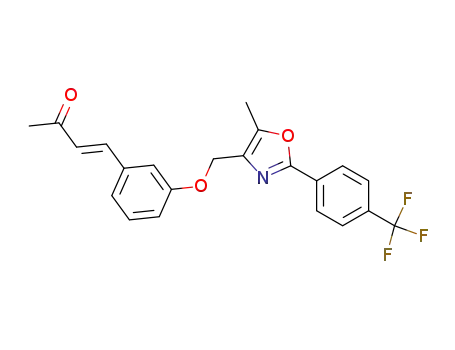 Molecular Structure of 174258-74-3 ((E)-4-{3-[5-methyl-2-(4-trifluoromethyl-phenyl)-oxazol-4-ylmethoxy]-phenyl}-but-3-en-2-one)