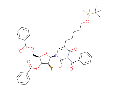 3-N-benzoyl-3',5'-di-O-benzoyl-2'-fluoro-2'-deoxy-5-(5-tert-butyldimethylsilyloxypentyl)-1-β-D-arabinofuranosyluracil