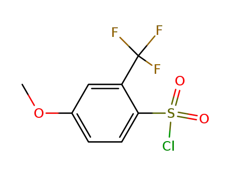 Molecular Structure of 775288-85-2 (Benzenesulfonyl chloride, 4-methoxy-2-(trifluoromethyl)-)