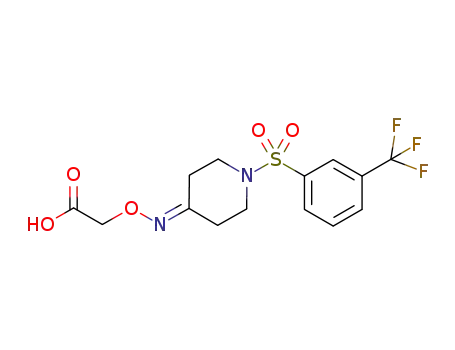 Molecular Structure of 1092464-36-2 (2-(1-(3-(TrifluoroMethyl)phenylsulfonyl)piperidin-4-ylideneaMino)