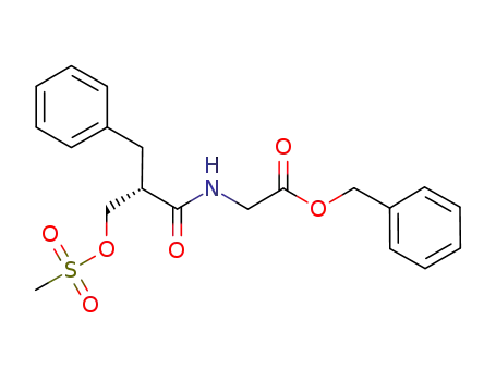 Molecular Structure of 238420-22-9 (N-(S-2-methanesulfonyloxymethyl-1-oxo-3- phenylpropyl)-glycine benzyl ester)