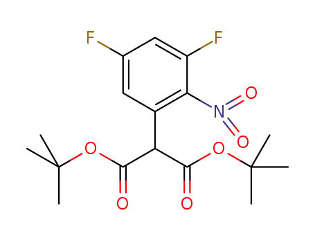 Molecular Structure of 468741-16-4 (Propanedioic acid, (3,5-difluoro-2-nitrophenyl)-, bis(1,1-dimethylethyl)
ester)