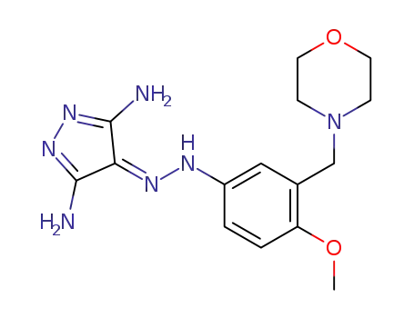 4H-Pyrazol-4-one, 3,5-diamino-,
[4-methoxy-3-(4-morpholinylmethyl)phenyl]hydrazone