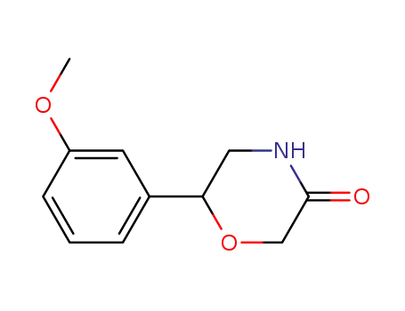 Molecular Structure of 947691-87-4 (6-(3-METHOXY-PHENYL)-MORPHOLIN-3-ONE)