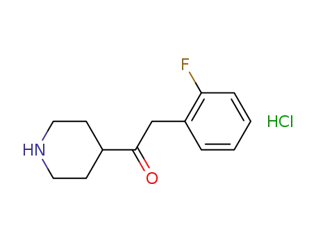 Molecular Structure of 614729-48-5 (2-(2-Fluorophenyl)-1-(piperidin-4-yl)ethanone hydrochloride)
