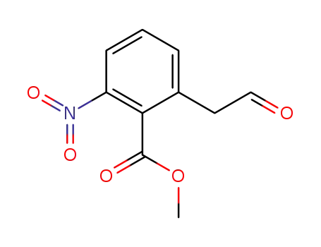 Molecular Structure of 1056123-60-4 (2-Nitro-6-(2-oxoethyl)benzoic Acid Methyl Ester)