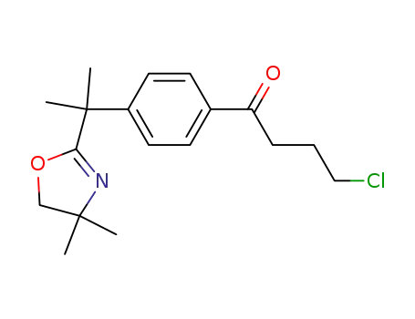 Molecular Structure of 192775-98-7 (4-(4-chloro-1-oxobutyl)-α,α-dimethyl-α-(4,4-dimethyloxazolin-2-yl) toluene)