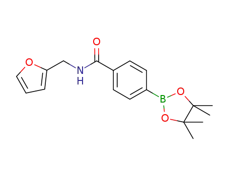 Molecular Structure of 1073353-59-9 (4-(Furfurylaminocarbonyl)benzeneboronic acid pinacol ester)