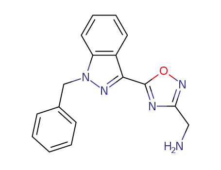Molecular Structure of 353504-54-8 (1,2,4-Oxadiazole-3-methanamine, 5-[1-(phenylmethyl)-1H-indazol-3-yl]-)