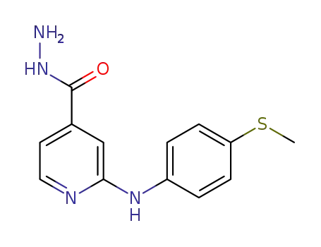 Molecular Structure of 1005206-09-6 (2-[[4-(methylthio)phenyl]amino]isonicotinohydrazide)