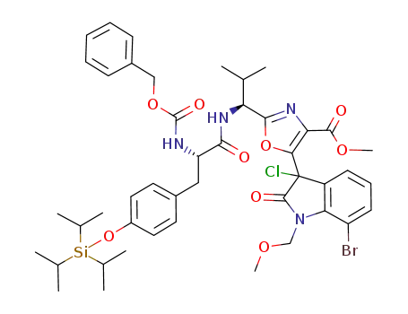 5-(7-bromo-3-chloro-1-methoxymethyl-2-oxo-2,3-dihydro-1H-indol-3-yl)-2-{1-[2-benzyloxycarbonylamino-3-(4-triisopropylsilanyloxyphenyl)propionylamino]-2-methylpropyl}oxazole-4-carboxylic acid methyl ester