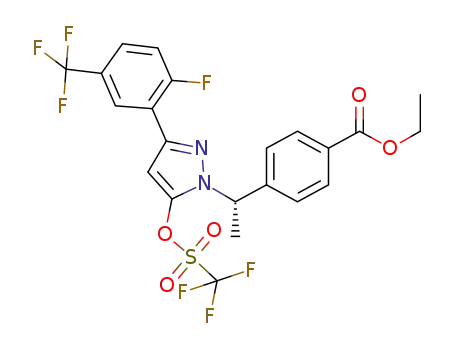 ethyl 4-[(1S)-1-(3-[2-fluoro-5-(trifluoromethyl)phenyl]-5-{[(trifluoromethyl)sulfonyl]oxy}-1H-pyrazol-1-yl)ethyl]benzoate