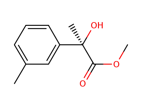 Molecular Structure of 877681-24-8 ((2R)-2-hydroxy-2-(3-methylphenyl)propanoic acid methyl ester)