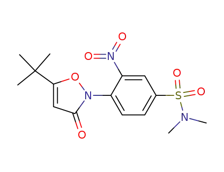 Molecular Structure of 118938-18-4 (5-t-butyl-2-(4-dimethylsulfamoyl-2-nitrophenyl)-4-isoxazolin-3-one)