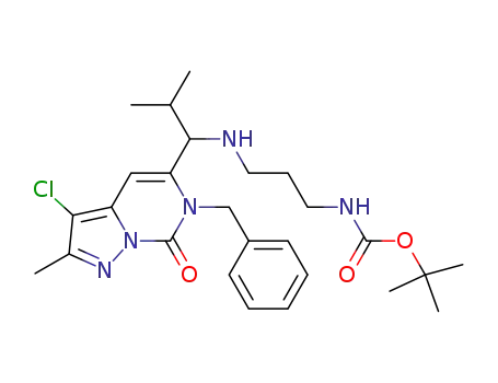 {3-[(RS)-1-(6-benzyl-3-chloro-2-methyl-7-oxo-6,7-dihydro-pyrazolo[1,5-c]pyrimidin-5-yl)-2-methyl-propylamino]-propyl}-carbamic acid tert-butyl ester