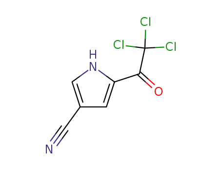 Molecular Structure of 80242-23-5 (1H-Pyrrole-3-carbonitrile, 5-(trichloroacetyl)-)