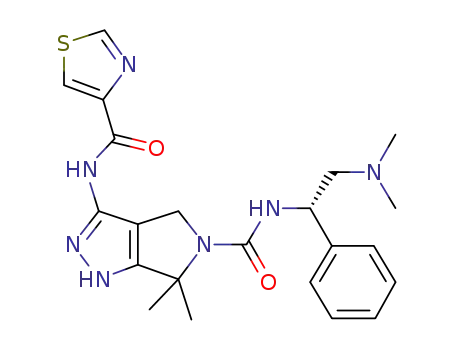 N-[(1S)-2-(dimethylamino)-1-phenylethyl]-6,6-dimethyl-3-[(1,3-thiazol-4-ylcarbonyl)amino]-4,6-dihydropyrrolo[3,4-c]pyrazole-5(1H)-carboxamide