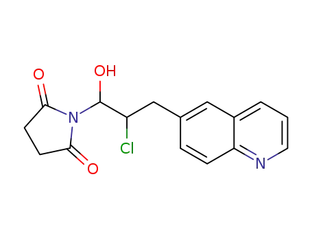 Molecular Structure of 1197377-31-3 (1-[2-Chloro-1-hydroxy-3-(6-quinolinyl)propyl]-2,5-pyrrolidinedione)