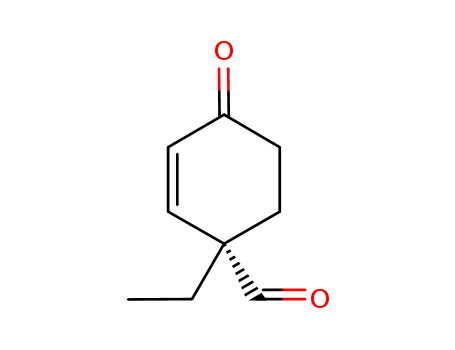 Molecular Structure of 712323-92-7 (2-Cyclohexene-1-carboxaldehyde, 1-ethyl-4-oxo-, (1S)- (9CI))