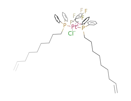 Molecular Structure of 936553-09-2 (trans-[(C<sub>6</sub>F<sub>5</sub>)(Ph<sub>2</sub>P(CH<sub>2</sub>)7CH=CH<sub>2</sub>)2PtCl])