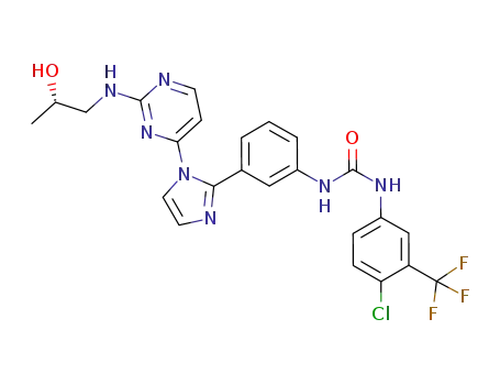 (S)-1-(4-chloro-3-(trifluoromethyl)phenyl)-3-(3-(1-(2-(2-hydroxypropylamino)pyrimidin-4-yl)-1H-imidazol-2-yl)phenyl)urea