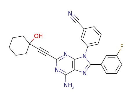 Benzonitrile,
3-[6-amino-8-(3-fluorophenyl)-2-[(1-hydroxycyclohexyl)ethynyl]-9H-purin-
9-yl]-