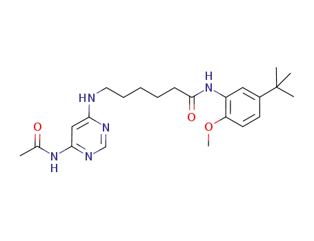 Hexanamide,
6-[[6-(acetylamino)-4-pyrimidinyl]amino]-N-[5-(1,1-dimethylethyl)-2-meth
oxyphenyl]-
