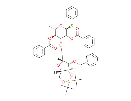 phenyl 2-O-benzyl-3,5-O-(di-tert-butylsilane-diyl)-β-L-arabinofuranosyl-(1->3)-2,4-di-O-benzoyl-1-thio-α-L-rhamnopyranoside