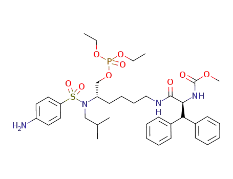 (1S,5S)-{1-[5-[(4-amino-benzenesulfonyl)-isobutyl-amino]-6-(diethoxy-phosphoryloxy)-hexylcarbamoyl]-2,2-diphenyl-ethyl}-carbamic acid methyl ester