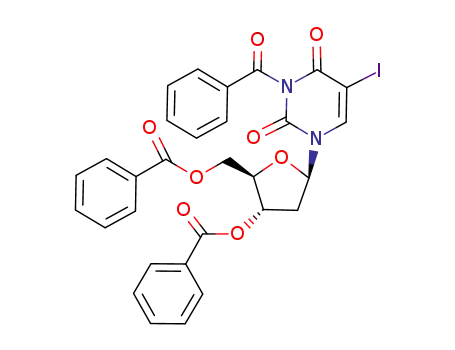 Molecular Structure of 156897-72-2 (3-N-benzoyl-3',5'-di-O-benzoyl-5-iodo-2'-deoxyuridine)