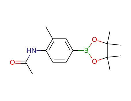 Molecular Structure of 269410-12-0 (Acetamide,
N-[2-methyl-4-(4,4,5,5-tetramethyl-1,3,2-dioxaborolan-2-yl)phenyl]-)