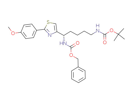 (S)-tert-butyl 5-(benzyloxycarbonylamino)-5-(2-(4-methoxyphenyl)thiazol-4-yl)pentylcarbamate
