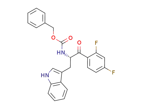Molecular Structure of 1144042-90-9 ((+)-(S)-2-(benzyloxycarbonylamino)-1-(2,4-difluorophenyl)-3-(1H-indol-3-yl)propan-1-one)