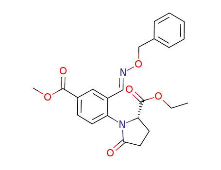 Molecular Structure of 1032651-88-9 ((S)-1-[4-(methoxycarbonyl)-2-[(E)-(phenylmethoxyimino)methyl]phenyl]-5-oxoproline ethyl ester)