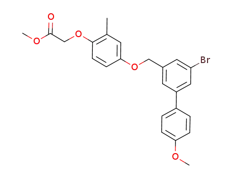 Molecular Structure of 870289-01-3 ([4-(5-bromo-4'-methoxy-biphenyl-3-ylmethoxy)-2-methyl-phenoxy]-acetic acid methyl ester)