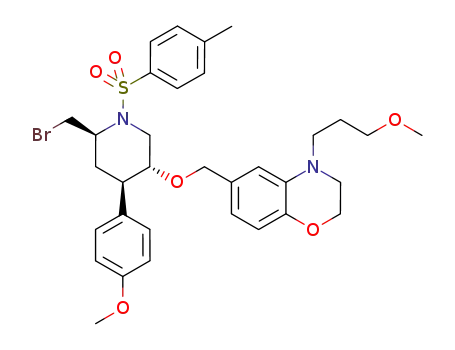 6-[(3R,4R,6S)-6-bromomethyl-4-(4-methoxy-phenyl)-1-(toluene-4-sulfonyl)-piperidin-3-yloxymethyl]-4-(3-methoxy-propyl)-3,4-dihydro-2H-benzo[1,4]oxazine