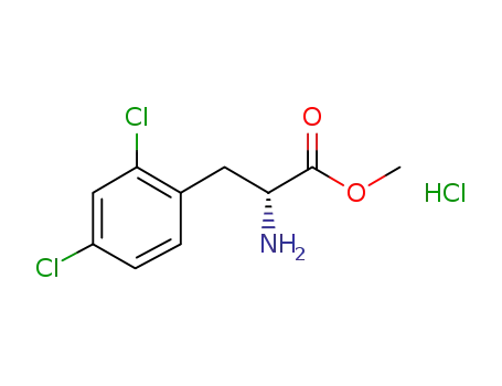 Molecular Structure of 880347-64-8 (D-Phenylalanine, 2,4-dichloro-, methyl ester, hydrochloride)
