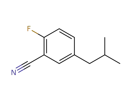 Molecular Structure of 676137-86-3 (Benzonitrile, 2-fluoro-5-(2-methylpropyl)-)